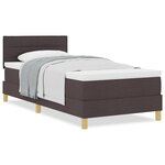 vidaXL Lit Box Spring avec Matelas Marron Foncé 80x200 cm Tissu