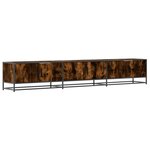 vidaXL Meuble TV chêne fumé 240x35x41 cm bois d'ingénierie