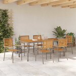 vidaXL Ensemble de salle à manger pour jardin 7 Pièces Gris