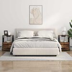 vidaXL Table de nuit avec station de chargement avec tiroir Chêne fumé