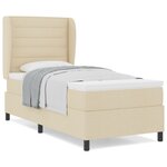 Lit à ressorts vidaXL avec matelas Crème 90x200 cm Tissu
