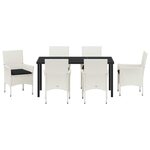 vidaXL Ensemble de salle à manger pour jardin 7 Pièces Blanc Poly rotin