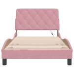 vidaXL Cadre de lit avec LED sans matelas rose 100x200 cm velours