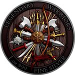 Pièce de monnaie en Argent g 31.1 (1 oz) Millésime 2023 Legendary Warriors Medals GENGHIS KHAN