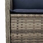 vidaXL Banc de jardin avec coussin Gris Poly rotin