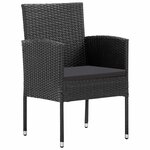 vidaXL Ensemble de salle à manger pour jardin 7 Pièces Noir polyrotin