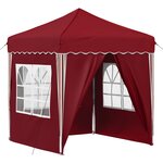 vidaXL Tente de fête pop-up 195 x 195 x 245 cm Bordeaux Tissu Oxford