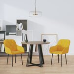 vidaXL Chaises à manger lot de 2 Jaune Velours