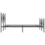 vidaXL Cadre de lit métal sans matelas avec pied de lit noir 120x190cm