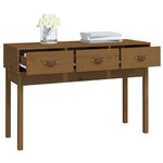 vidaXL Table console Marron miel 114x40x75 cm Bois massif de pin