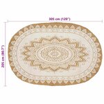vidaXL Tapis en Jute Floral Naturel 205 x 305 cm Jute