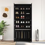 vidaXL Meuble à chaussures Chêne Noir 80x39x180 cm Bois Reconstitué