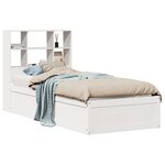 vidaXL Cadre de lit sans matelas blanc 90x190 cm bois de pin massif