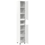 vidaXL Cabinet de salle de bain Blanc brillant 30 5 x 30 x 195 cm