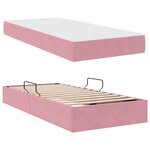 vidaXL Lit avec rangement et matelas Rose 90 x 200 cm Velours