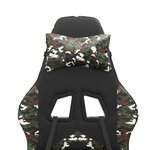 vidaXL Chaise de jeu avec repose-pied Noir et camouflage Similicuir