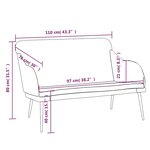 vidaXL Banc Noir 110x76x80 cm Velours
