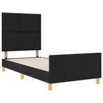 vidaXL Cadre de lit Noir 90x200 cm en tissu