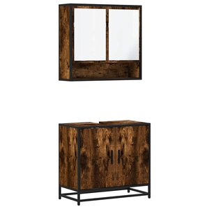 vidaXL Ensemble de meubles de salle de bain 2 Pièces Chêne fumé