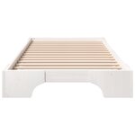 vidaXL Cadre de lit surélevé avec stockage Blanc bois