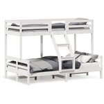 vidaXL Lit superposé sans matelas 90x200/120x200 cm blanc bois massif