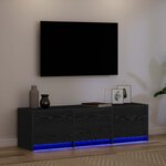 vidaXL Meuble TV Chêne noir 140 x 34 x 40 cm Bois d'ingénierie