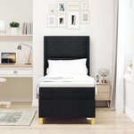 Lit à ressorts avec matelas et LED vidaXL Noir 80x200 cm Tissu