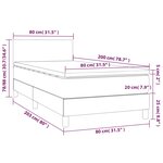 vidaXL Sommier à lattes de lit avec matelas Gris clair 80x200 cm Tissu