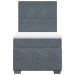 vidaXL Sommier à lattes de lit et matelas Gris foncé 90x200 cm Velours