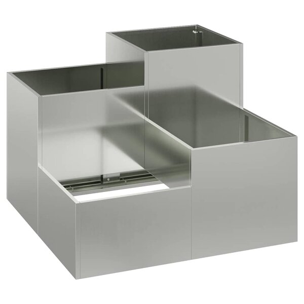 vidaXL Cache-pot de jardin Argent 80 x 80 x 60 cm Acier galvanisé