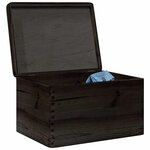 vidaXL Boîte en bois avec couvercle noir 40x30x23cm bois de pin massif