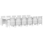 vidaXL Ensemble de salle à manger pour jardin 13 Pièces Blanc Rattan Polt