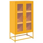 vidaXL Buffet haut jaune moutarde 68x39x123 cm acier