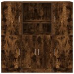 vidaXL Ensemble d'armoires de cuisine 3 Pièces chêne fumé