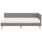 vidaXL Cadre de lit d'angle avec matelas Autre 2 Pièces Taupe tissu