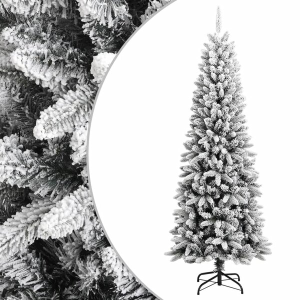vidaXL Sapin de Noël artificiel avec neige floquée 240 cm PVC et PE