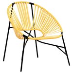 vidaXL Chaise œuf de jardin noir et jaune résine tressée