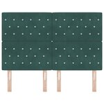 vidaXL Tête de lit LED avec tête de lit Vert foncé 144 cm Polyester