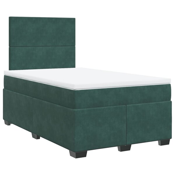 vidaXL Sommier à lattes de lit et matelas Vert foncé 120x200cm Velours