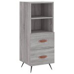 vidaXL Buffet haut Sonoma gris 34 5x34x180 cm Bois d'ingénierie