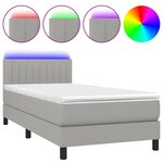 vidaXL Sommier à lattes de lit avec matelas LED Gris clair 100x200 cm