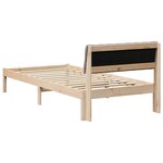 vidaXL Cadre de lit Marron et taupe 90 x 200 cm Bois massif en pin