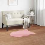 vidaXL Tapis en Fourrure Synthétique de Lapin Olite Rose 60 x 90 cm
