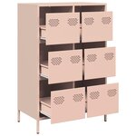 vidaXL Buffet haut rose 68x39x101 5 cm acier
