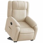 vidaXL Fauteuil inclinable Crème Tissu