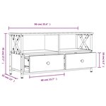 vidaXL Meuble TV chêne fumé 90x33x45 cm bois d'ingénierie et fer
