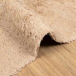 vidaXL Tapis Shaggy à poils longs NAVARRA beige 200x200 cm polyester