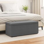 vidaXL Tabouret Gris foncé 101 x 41 x 40 cm Tissu et bois stratifié