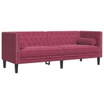 vidaXL Ensemble de canapé Chesterfield et traversins 3 Pièces velours