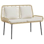 vidaXL Ensemble de salle à manger pour jardin 3 Pièces Marron Noir Crème